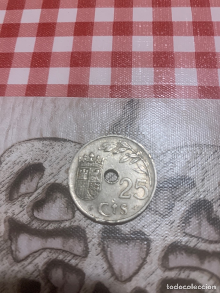 Monedas Rep&uacute;blica: Moneda de 25 c&eacute;ntimos 1937 - Foto 2