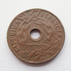 Monedas República: II REPÚBLICA ESPAÑOLA, 25 CENTIMOS, 1938. Lote 330564068