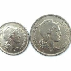Monedas República: 1 Y 2 PESETAS. GOBIERNO DE EUZKADI. 1937. SC/ EBC.. Lote 330615218