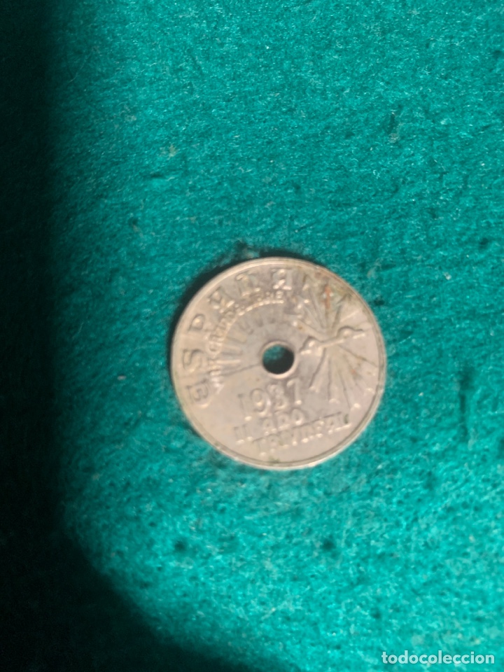 Monedas Rep&uacute;blica: 25 c&eacute;ntimos del 1937 - Foto 2