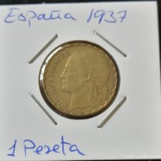 Monedas República: MONEDA DE 1 PESETA DEL AÑO 1937 - REPUBLICA. Lote 331853988