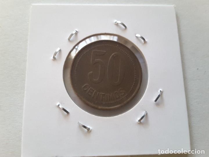 Monedas Rep&uacute;blica: Moneda 50 c&eacute;ntimos 1937 - Foto 2