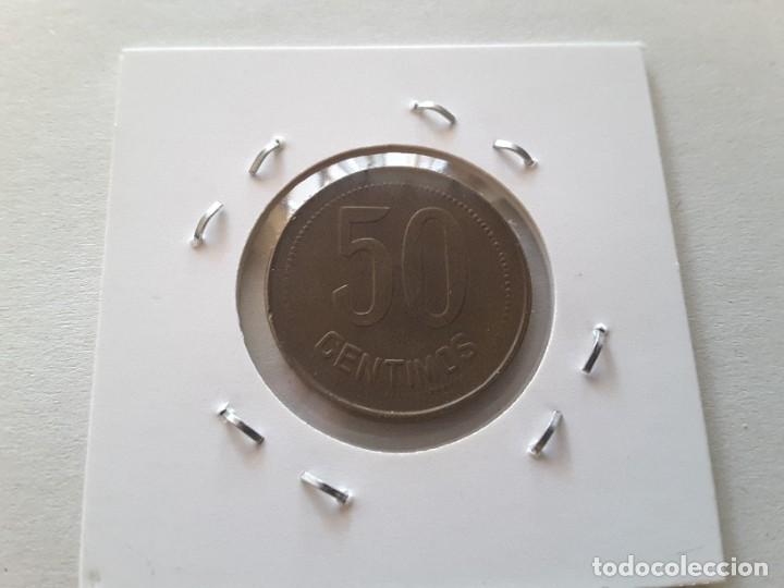 Monedas Rep&uacute;blica: Moneda 50 c&eacute;ntimos 1937 - Foto 2