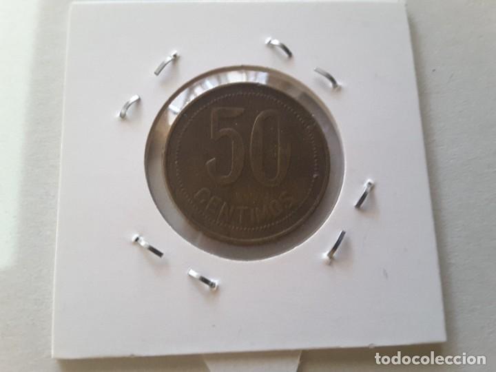 Monedas Rep&uacute;blica: Moneda 50 c&eacute;ntimos 1937 - Foto 2