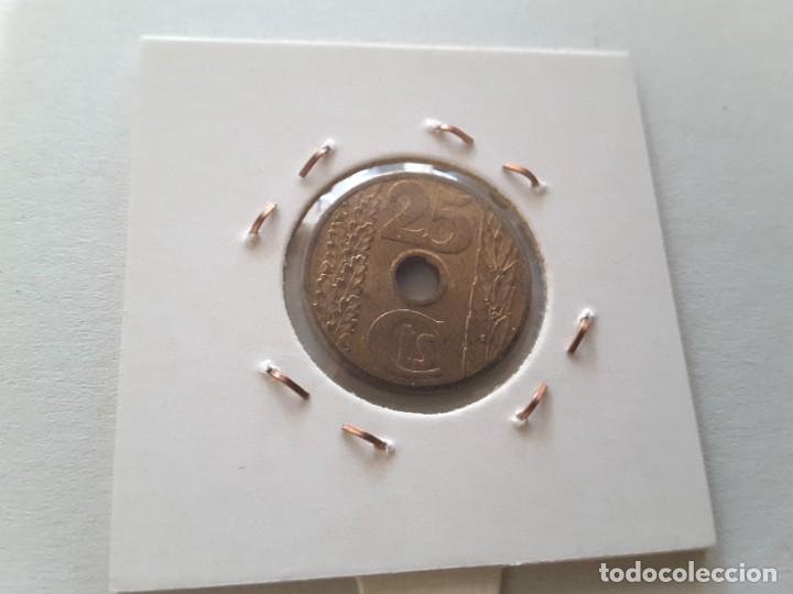 Monedas Rep&uacute;blica: Moneda 25 c&eacute;ntimos 1938 - Foto 2