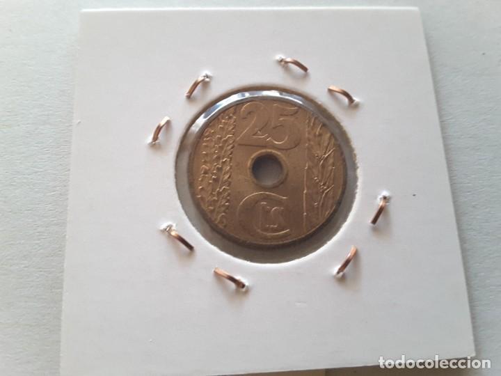 Monedas Rep&uacute;blica: Moneda 25 c&eacute;ntimos 1938 - Foto 2
