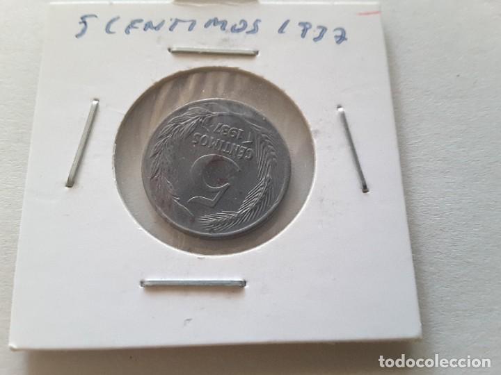 Monedas Rep&uacute;blica: Moneda 5 c&eacute;ntimos 1937 - Foto 1