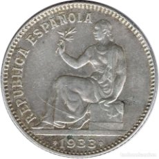 Monedas República: ESPAÑA 1 UNA PESETA PLATA REPUBLICA ESPAÑOLA 1933 * 3-4. Lote 333491313