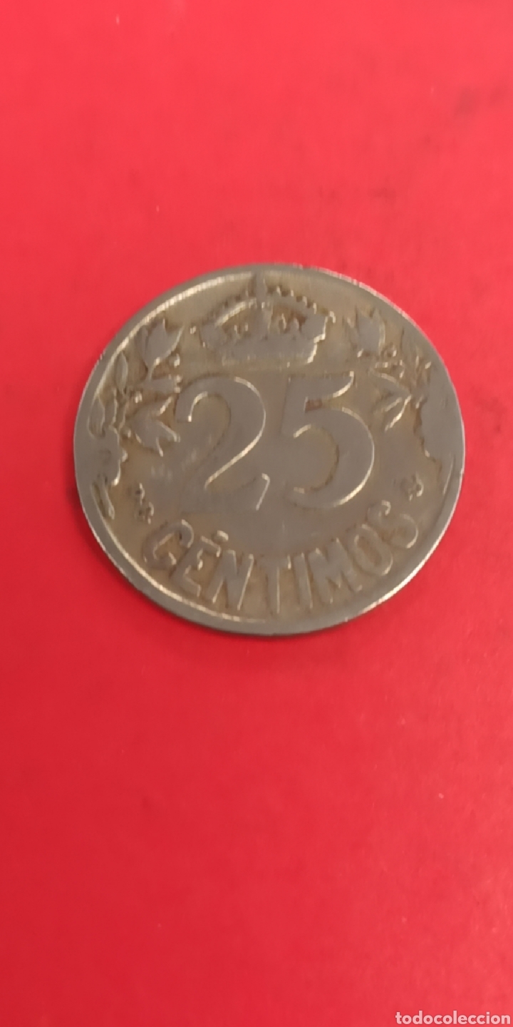 Monedas Rep&uacute;blica: 25 centimos 1925 - Foto 2