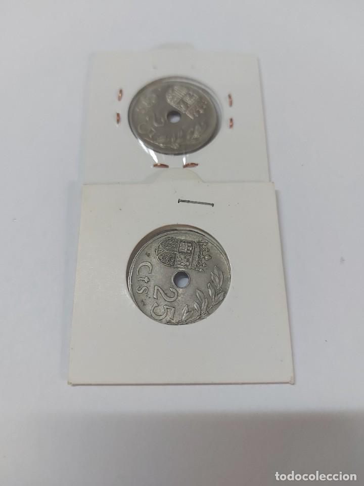 Monedas Rep&uacute;blica: 2 monedas 25 centimos a&ntilde;o 1937 - Foto 2