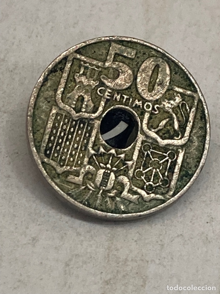 Monedas Rep&uacute;blica: Moneda 50 c&eacute;ntimos 1945 - Foto 2