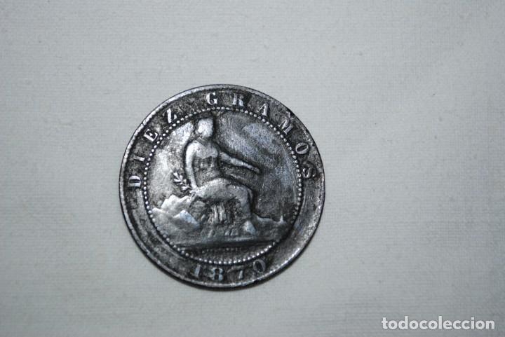 Monedas Rep&uacute;blica: DIEZ CENTIMOS 1870 , I&ordf; REPUBLICA . - Foto 2