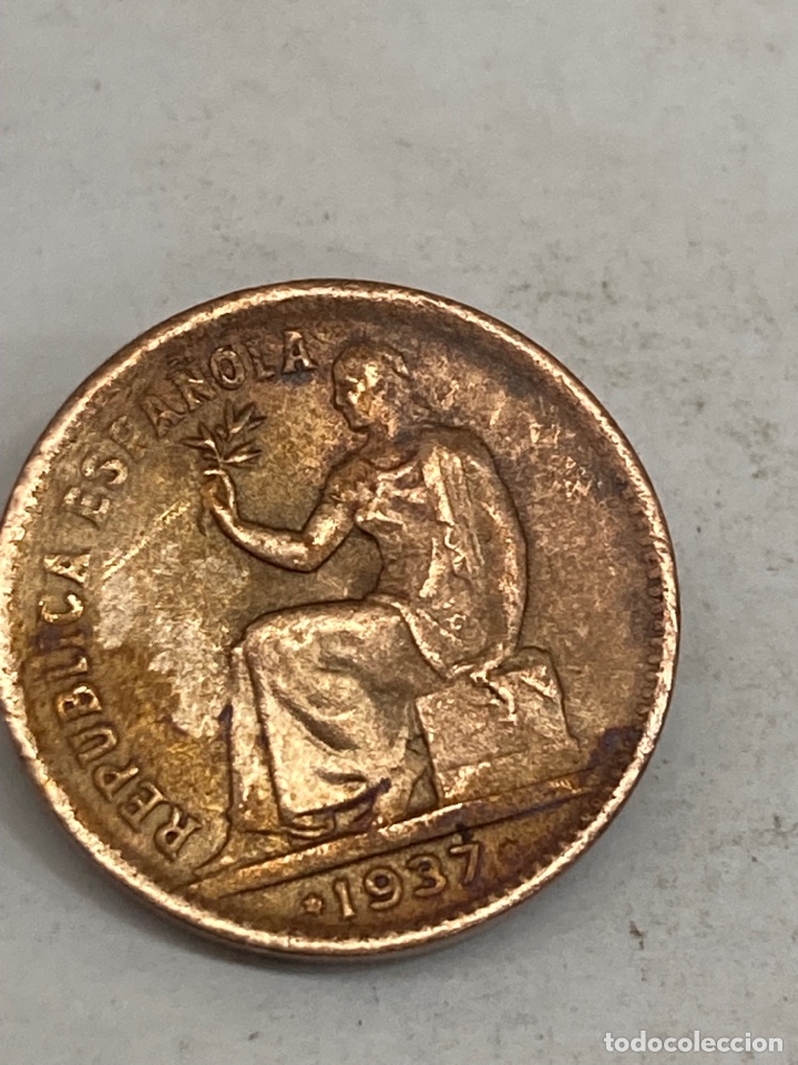 Monedas Rep&uacute;blica: Moneda de 50 c&eacute;ntimos 1937 - Foto 2
