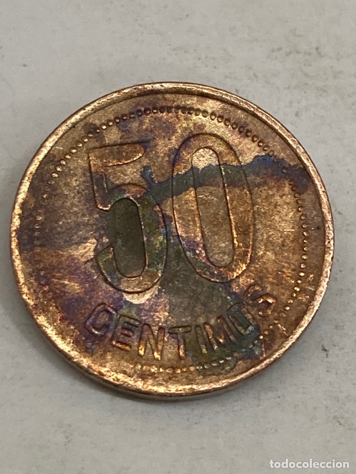 Monedas Rep&uacute;blica: Moneda de 50 c&eacute;ntimos 1937 - Foto 1
