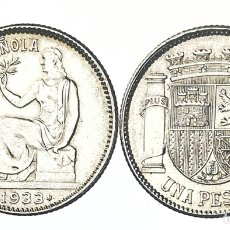 Monedas República: 1 PESETA 1933*34. REVERSO GIRADO.II REPUBLICA ESPAÑOLA.. Lote 345085908