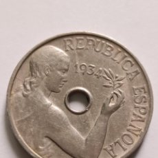 Monedas República: - ESPAÑA 25 CÉNTIMOS 1934 , 2ª REPÚBLICA