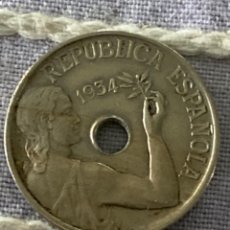 Monedas República: ESPAÑA 25 CENTIMOS AÑO 1934. Lote 348684018