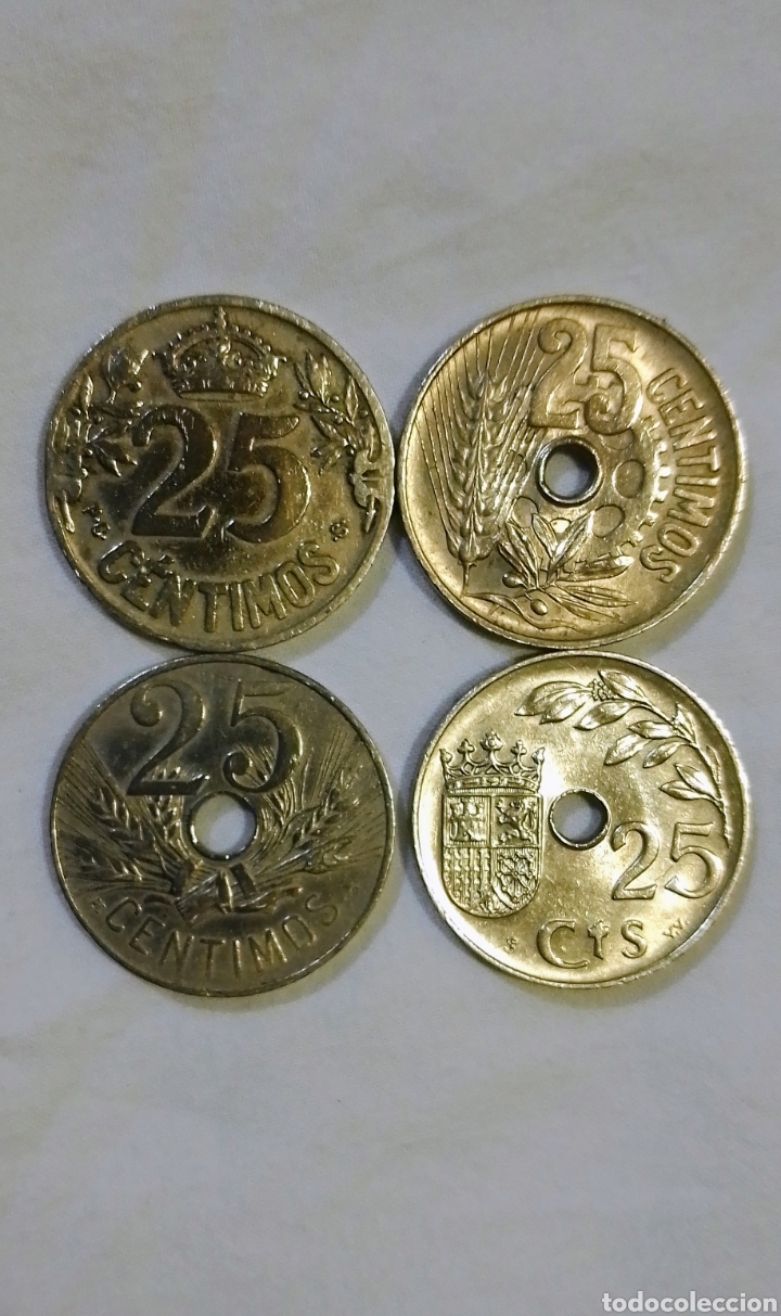 Monedas Rep&uacute;blica: MONEDAS DE 25 C&Eacute;NTIMOS ANTIGUAS - Foto 2