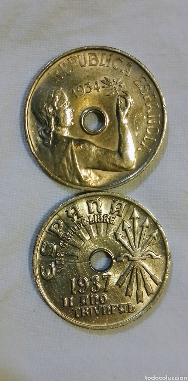 Monedas Rep&uacute;blica: MONEDAS DE 25 C&Eacute;NTIMOS ANTIGUAS - Foto 4