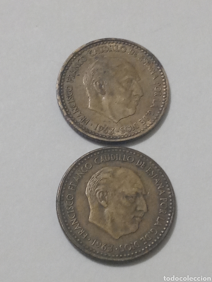 Monedas Rep&uacute;blica: 2 ptas 1963 *64/65 franco - Foto 4