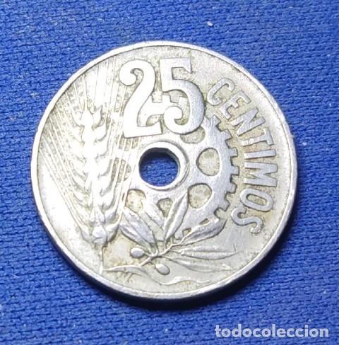 Monedas Rep&uacute;blica: Moneda de 25 centimos - II Republica - 1934 - Foto 2