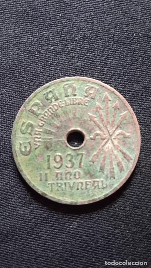 Monedas Rep&uacute;blica: Antigua moneda 1937 marcada. - Foto 1