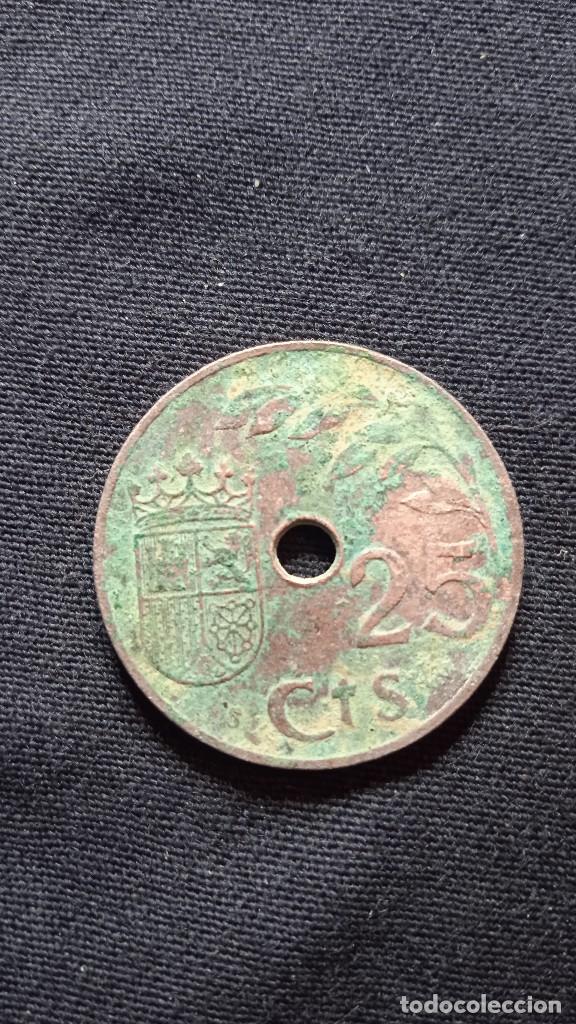 Monedas Rep&uacute;blica: Antigua moneda 1937 marcada. - Foto 2