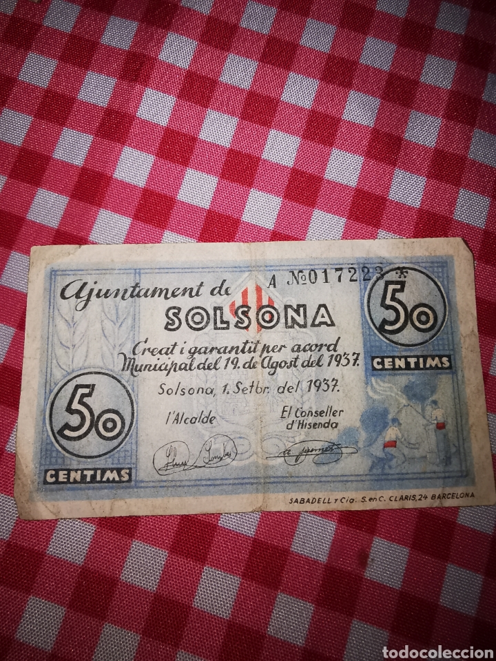 Monedas Rep&uacute;blica: Billete Rep&uacute;blica Solsona - Foto 3