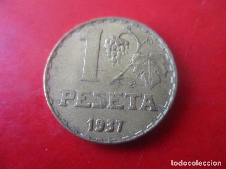 Monedas Rep&uacute;blica: II Republica. 1 pta 1937 - Foto 2