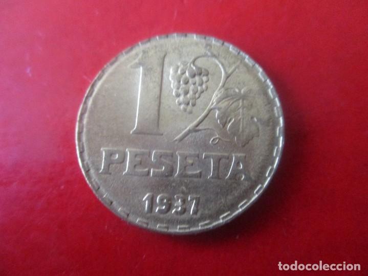 Monedas Rep&uacute;blica: II Republica. 1 pta 1937 - Foto 2