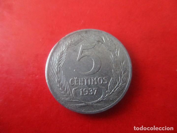 Monedas Rep&uacute;blica: II Republica. 5 centimos 1937 - Foto 2