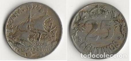 Monedas Rep&uacute;blica: MONEDA 25 CTS. 1925 - Foto 1