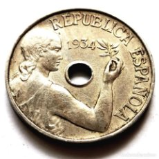 Monedas República: ⚜️ AL223. BELLA. 25 CÉNTIMOS 1934. Lote 359023770