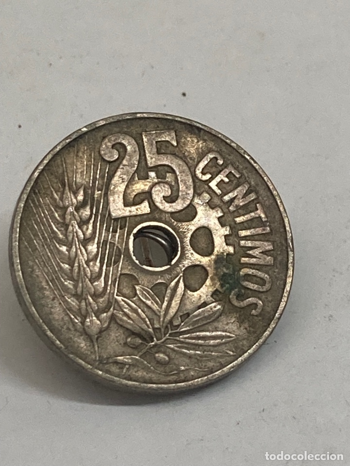 Monedas Rep&uacute;blica: Moneda de 25 c&eacute;ntimos 1934 - Foto 1