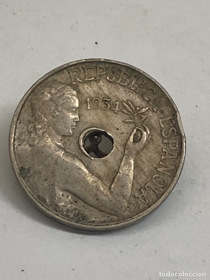 Monedas Rep&uacute;blica: Moneda de 24 c&eacute;ntimos 1934 - Foto 2