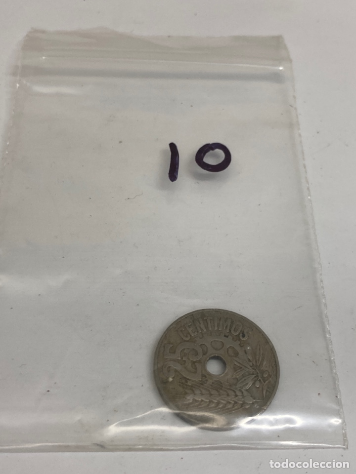 Monedas Rep&uacute;blica: Moneda de 25 c&eacute;ntimos 1934 - Foto 3