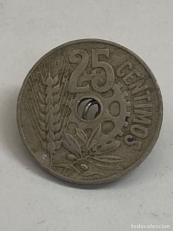 Monedas Rep&uacute;blica: Moneda de 25 c&eacute;ntimos 1934 - Foto 1