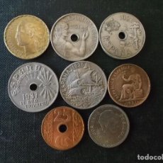 Monedas República: CONJUNTO DE 8 MONEDAS DE LA REPUBLICA ESPAÑOLA 1925 - 1937. Lote 361186705