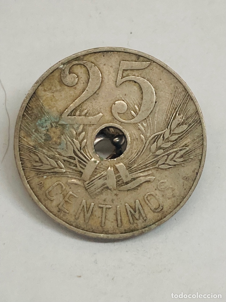 Monedas Rep&uacute;blica: Moneda 25 c&eacute;ntimos 1934 - Foto 1