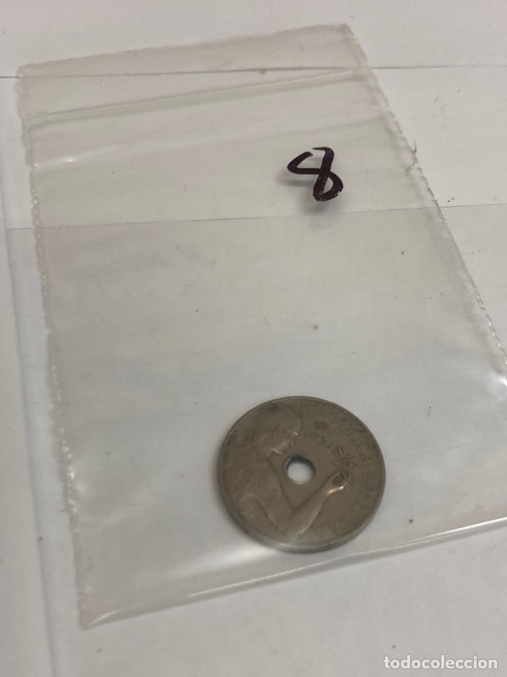 Monedas Rep&uacute;blica: Moneda de 25 c&eacute;ntimos 1934 - Foto 3