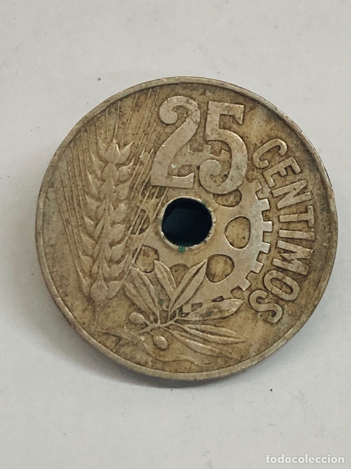 Monedas Rep&uacute;blica: Monedas 25 c&eacute;ntimos 1934 - Foto 2