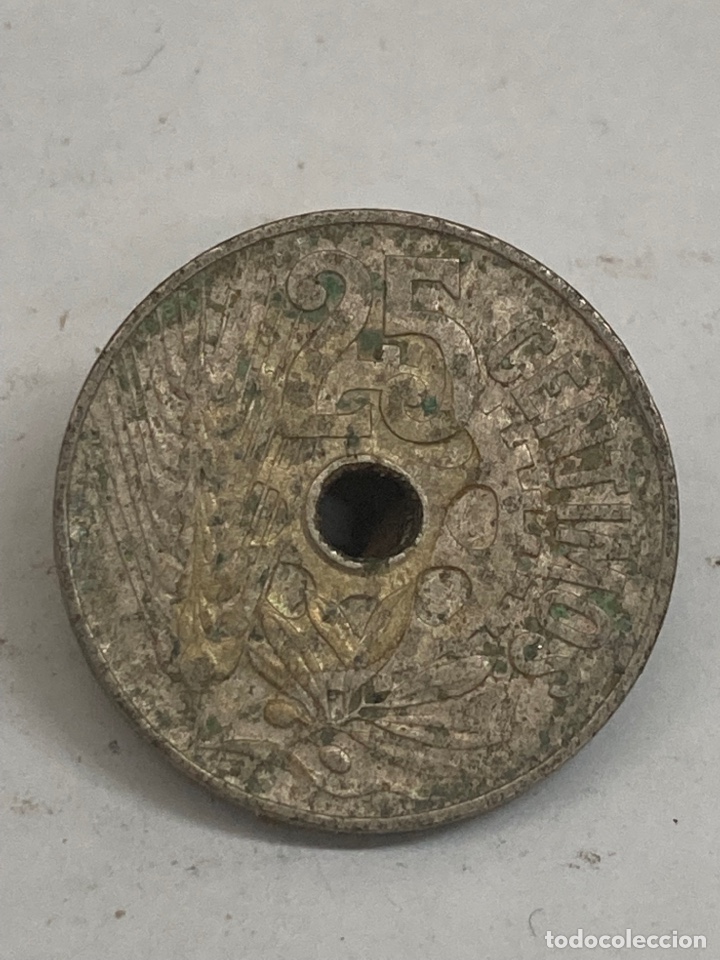 Monedas Rep&uacute;blica: Moneda de 25 c&eacute;ntimos 1934 - Foto 1