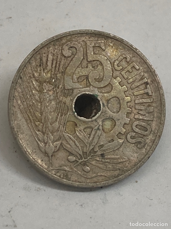 Monedas Rep&uacute;blica: Moneda de 25 pesetas 1934 - Foto 2