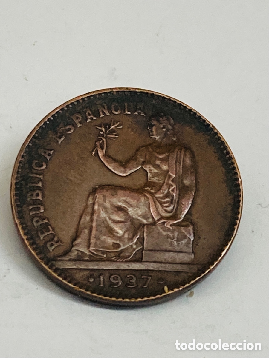Monedas Rep&uacute;blica: Moneda de 50 c&eacute;ntimos 1937 - Foto 2