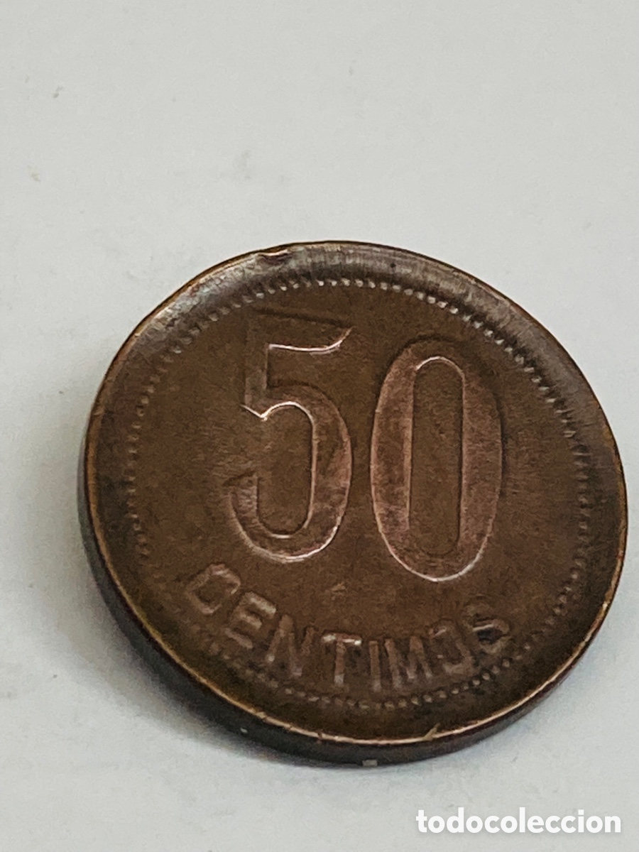 Monedas Rep&uacute;blica: Moneda de 50 c&eacute;ntimos 1937 - Foto 1