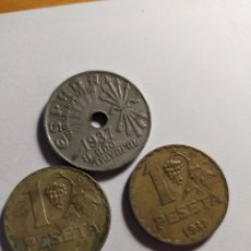Monedas República: 3 MONEDAS REPÚBLICA ESPAÑOLA 1937. Lote 364439421