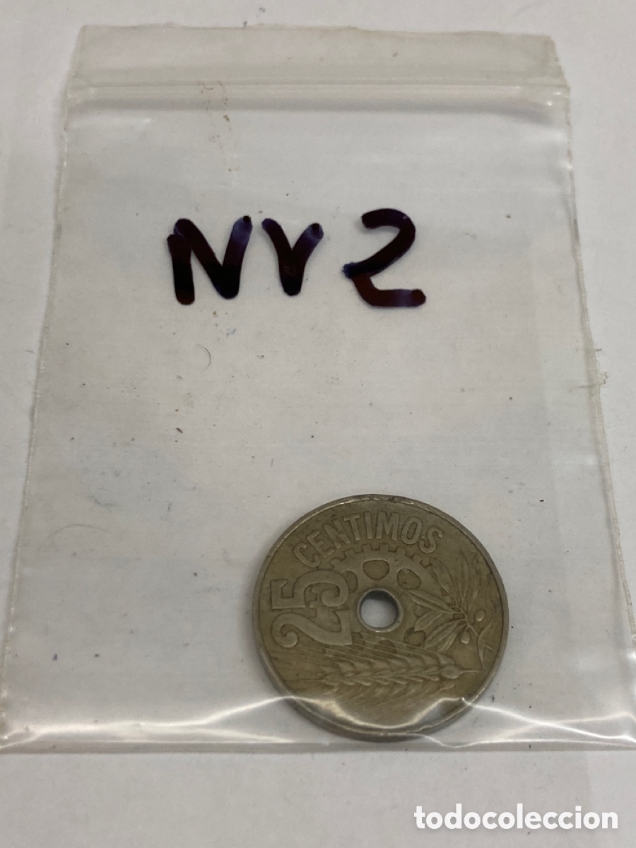 Monedas Rep&uacute;blica: Moneda 25 c&eacute;ntimos 1934 - Foto 3