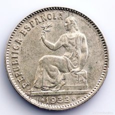 Monedas República: REPUBLICA ESPAÑOLA-1 PESETA 1933*3-4 MADRID. BRILLO ORIGINAL EBC+/XF+ PLATA 5 G.. Lote 364668961