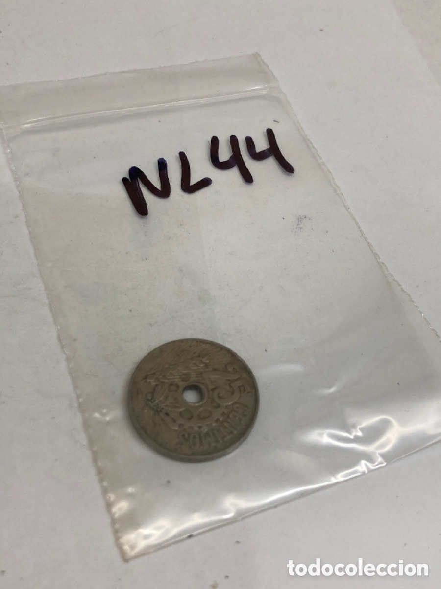 Monedas Rep&uacute;blica: Moneda de 25 c&eacute;ntimos 1934 - Foto 3