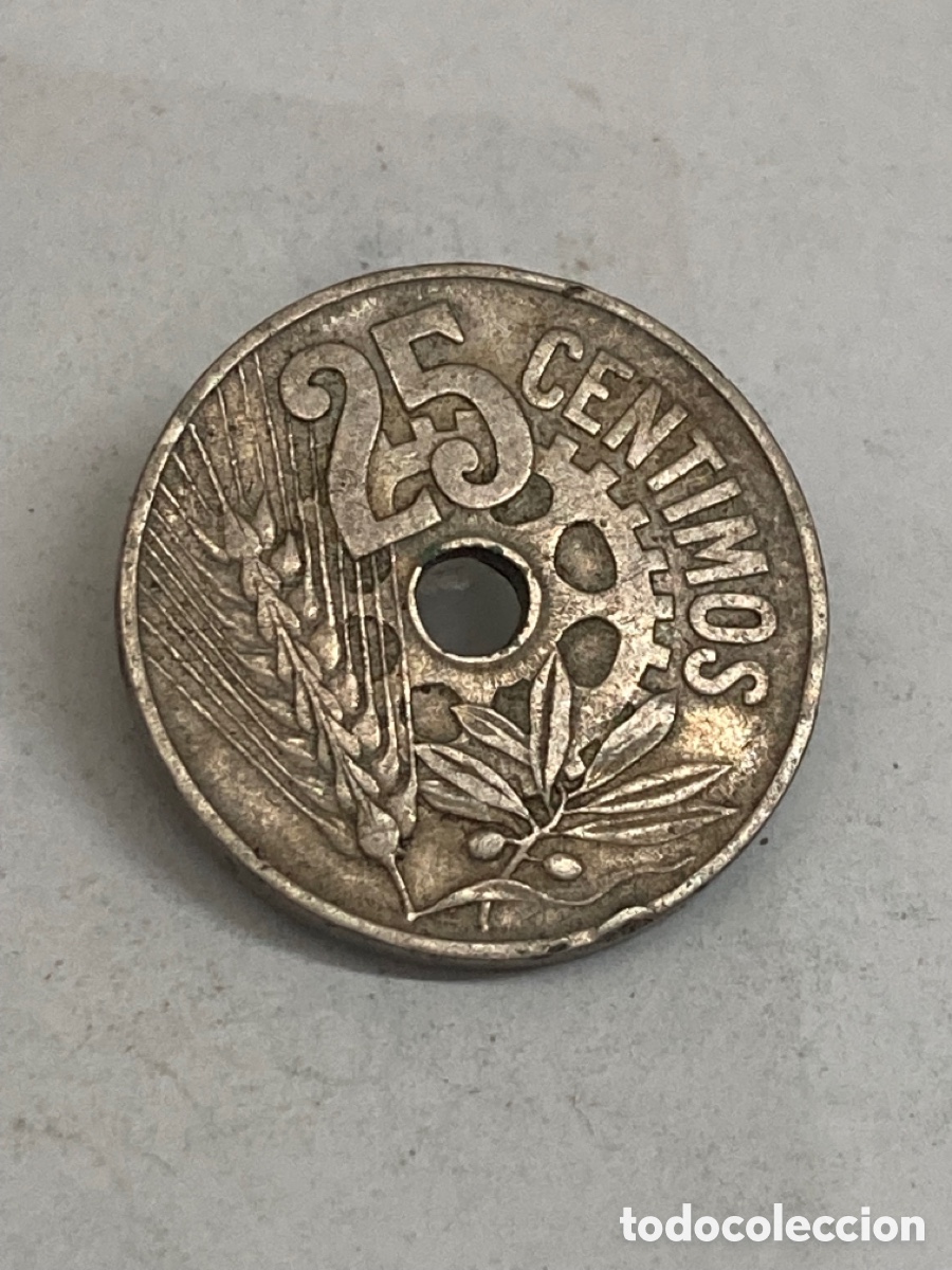 Monedas Rep&uacute;blica: Moneda de 25 pesetas 1934 - Foto 2